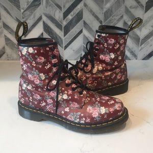 Rare Dr. Marten Rose floral boots